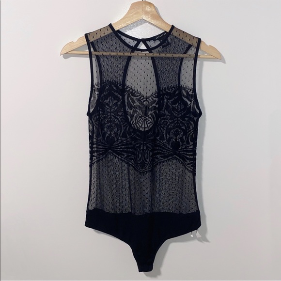 Black Mesh Bodysuit - Picture 1 of 3
